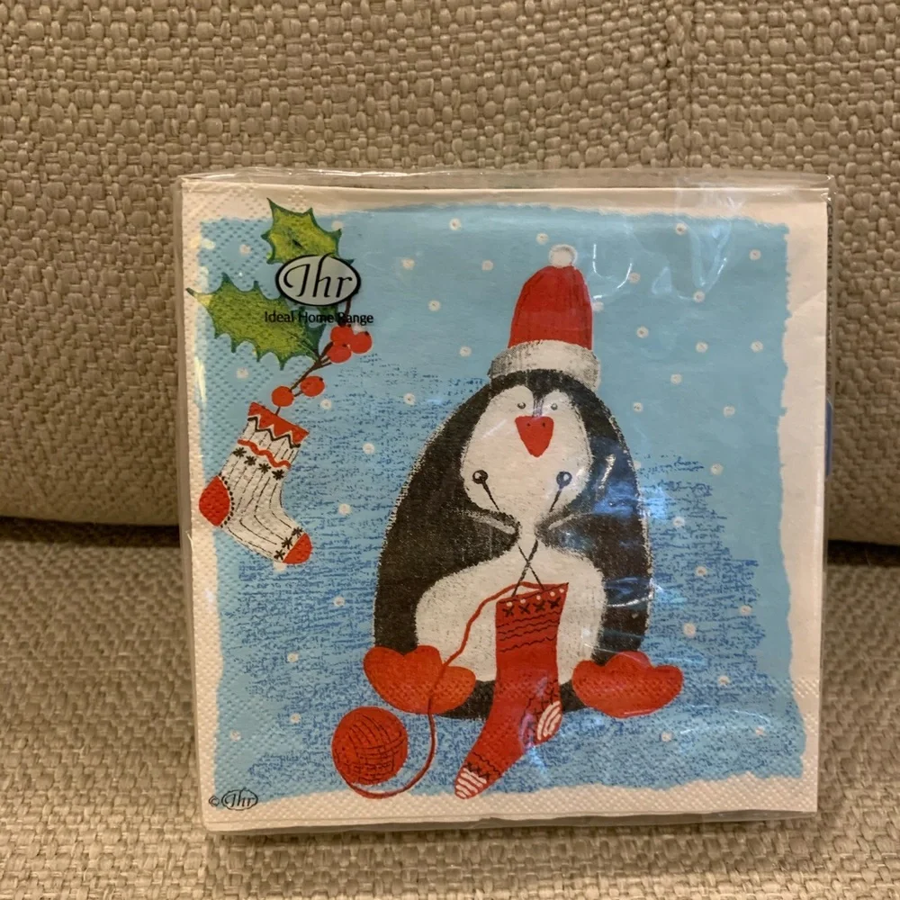 2 pkgs Penguin Sleighride Christmas Lunch Napkins